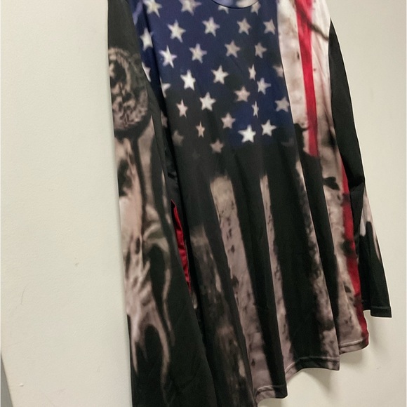 🇺🇸Men’s American Flag Loose Retro Round Neck Cool Feel Long Sleeve Shirt! - Picture 4 of 6